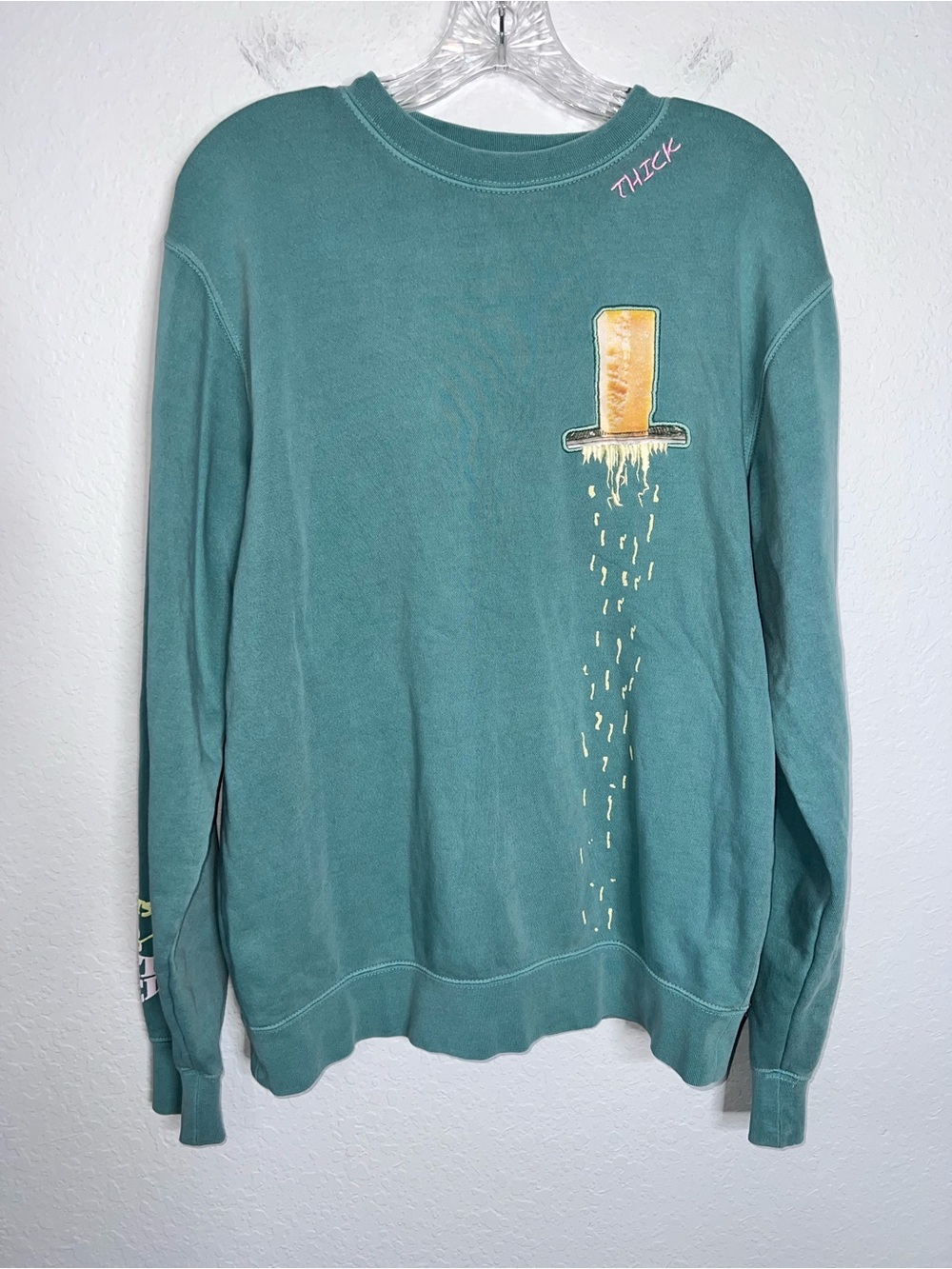 Mr Eat Well Sweater Small Medium Pharm Cheese Print Appreciate You Oversized AA
